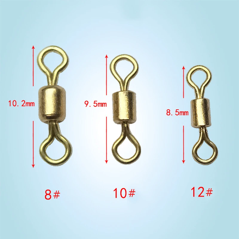 Wholse-conector giratorio de Pesca de oro, accesorios de subconexión de línea principal, anillo giratorio, lote de 1000 unidades, 8 #10 #12 # - imagen 4