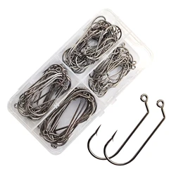 Anzuelos de pesca de acero con alto contenido de carbono, 100 unidades, Eupheng EP- 32786, 120 grados, Color níquel negro