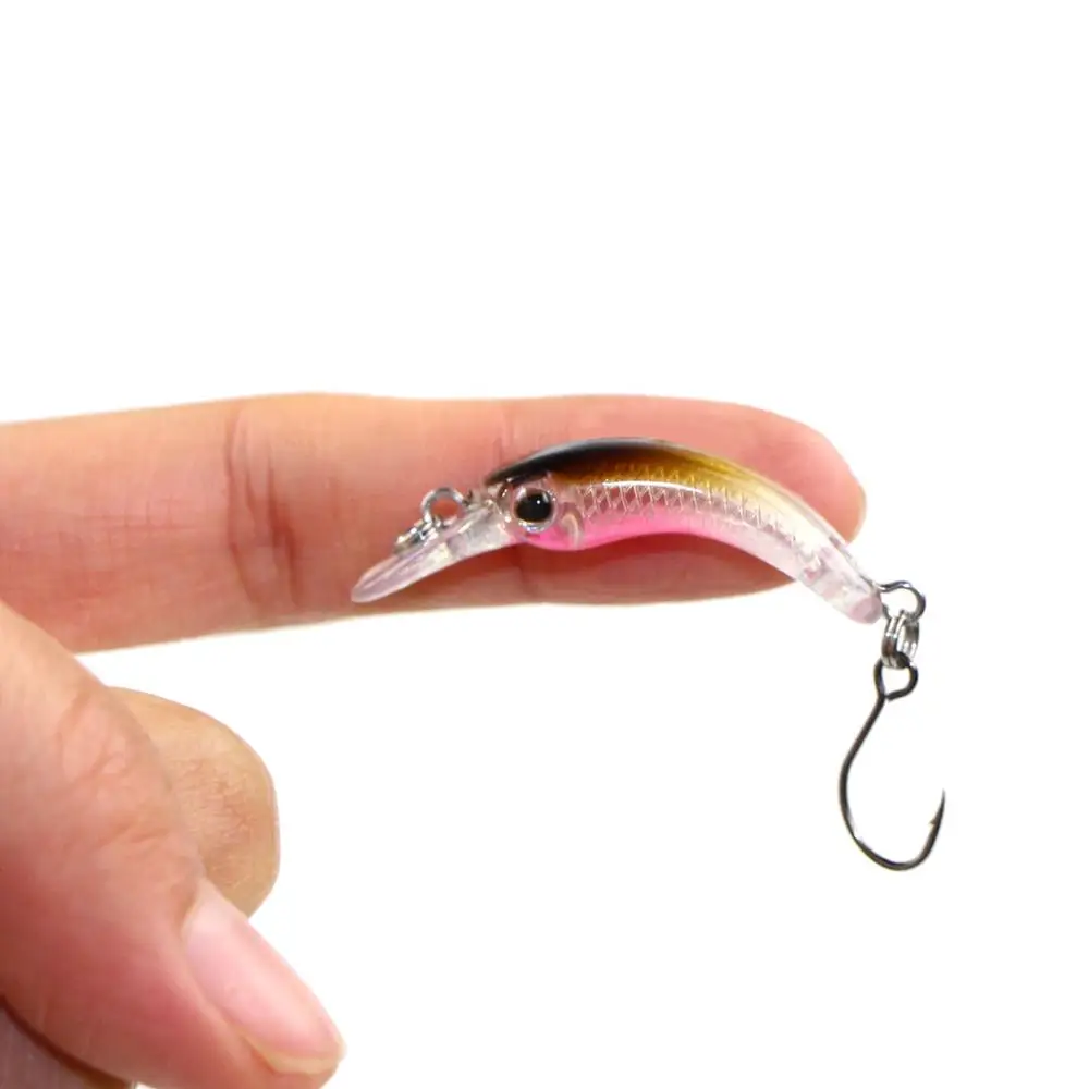 Señuelo de pesca de 40mm y 1,2g, 1 piezas, Mini Crankbait, Wobbler, aparejos de pesca, pececillo de agua dulce, cebo Artificial duro - imagen 2