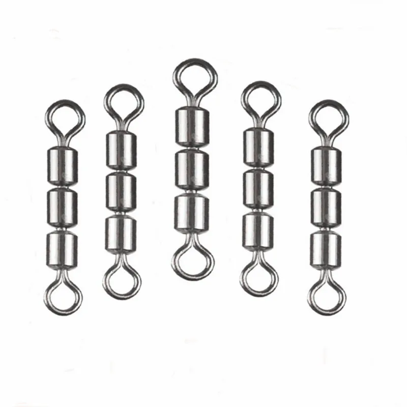 500 unids/lote de aparejos de Pesca de tres anillos, a granel, de cobre, giratorios - imagen 2