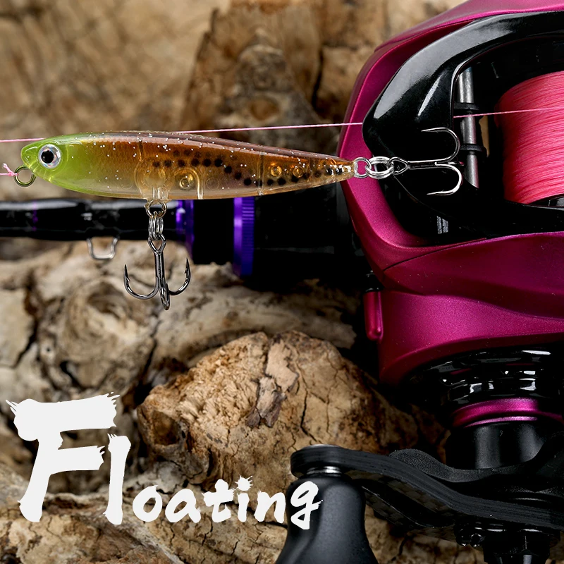 TSURINOYA-señuelo duro de pesca DW64, lápiz flotante 60F, 60mm, 3,1g, Topwater, cebo Artificial - imagen 4