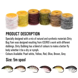 Icerio materiales de atado moscas secas: camarones, ninfas y caddis