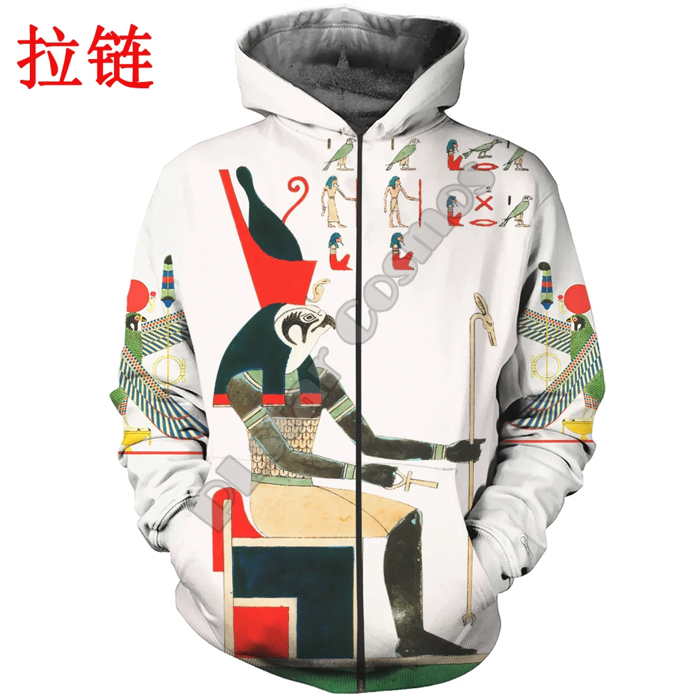 Sudadera con capucha con estampado 3D de Ojo egipcio de Horus para hombre, Sudadera con capucha de moda Harajuku, chaqueta de calle, sudaderas con capucha Unisex de otoño KJ678 - imagen 3