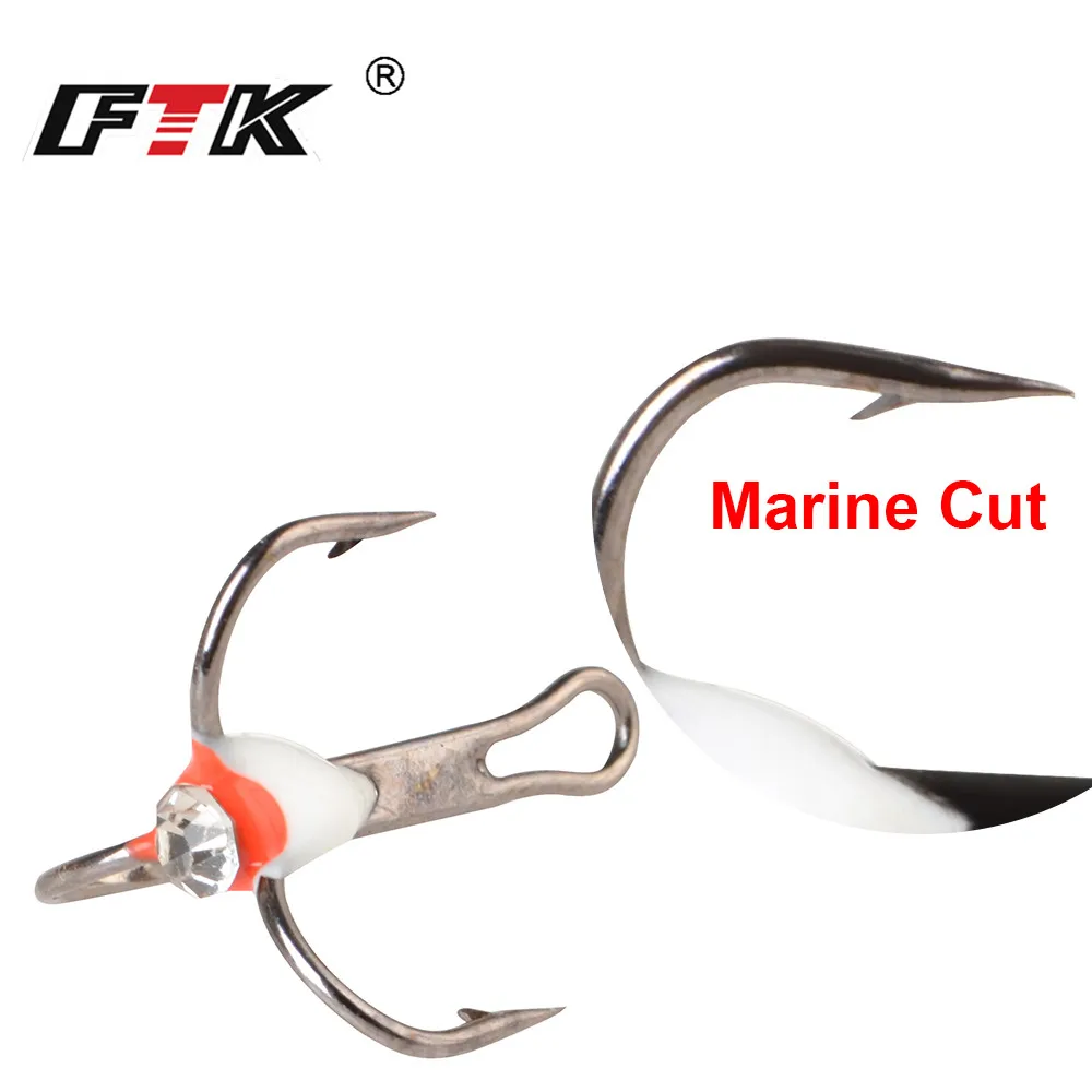 FTK-Juego de anzuelos de pesca triples, anzuelos de pesca en hielo, tamaño 6 #/8 #/10 #12 #, acero de alto carbono para carpa, Japón, Invierno