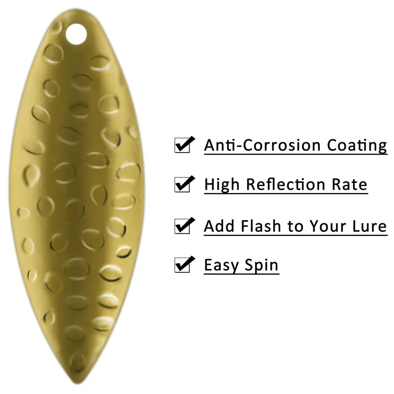 100 Uds cuchillas giratorias para señuelo de pesca hojas de sauce Walleye Bass Spinnerbait cuchillas DIY herramienta de fabricación de señuelos accesorios de pesca - imagen 3