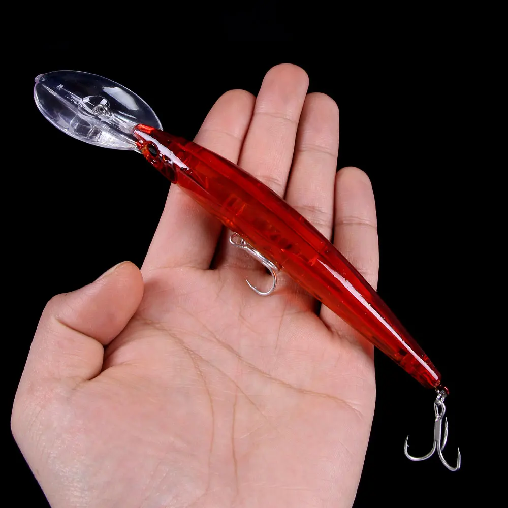 HENGJIA 17cm 23,5g Minnow señuelo de pesca láser cebo Artificial ojos 3D pesca Wobblers cebo Crankbaits aparejos de pesca buceo 2,5 m - imagen 3