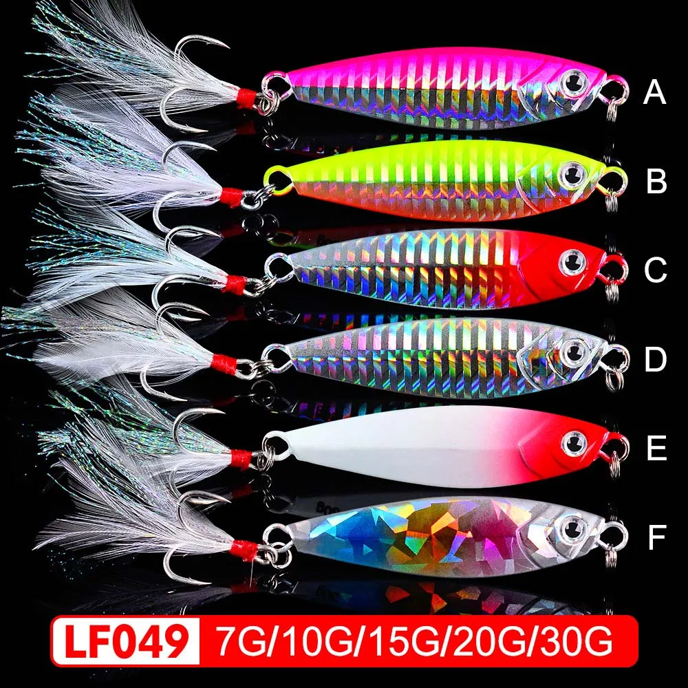 Señuelo de pesca de fundición de Metal, cebo Artificial de lubina de mar, aparejos de pesca de invierno, ojos 3D, 7g-30g - imagen 3