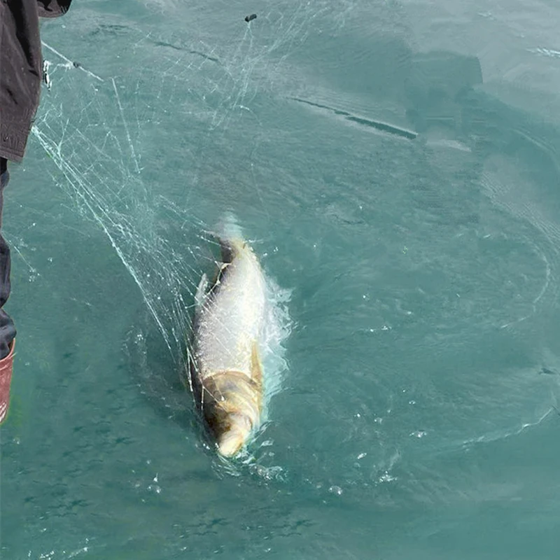 Red de pesca de tres capas con trampa flotante para peces de río, Red de nailon gruesa de alta calidad, longitud de 100 metros de alto, dos metros - imagen 4