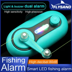 FLYSAND luz LED electrónica para pesca, alarma de sonido, Clip de campana de alerta, caña de pescar, accesorios de pesca de mar nocturno