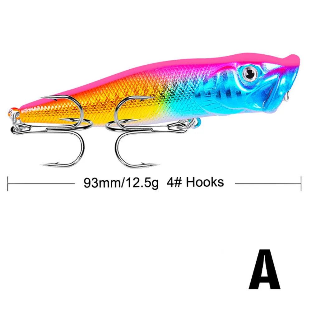 Señuelo de pesca Popper de alta calidad, 9,3 cm, 12,5g, cebo Artificial duro flotante japonés, Crankbait Wobblers, aparejos de pesca de carpa, 1 Uds. - imagen 4