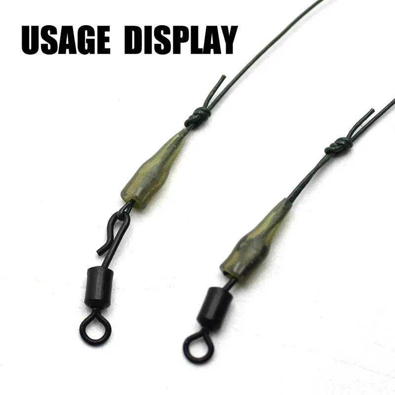 Accesorios de pesca de carpa, Mini mangas antienredos, tubo de alineación de línea para aparejo de pesca de carpa, aparejos de Terminal de aparejo de pelo, 50 Uds. - imagen 5