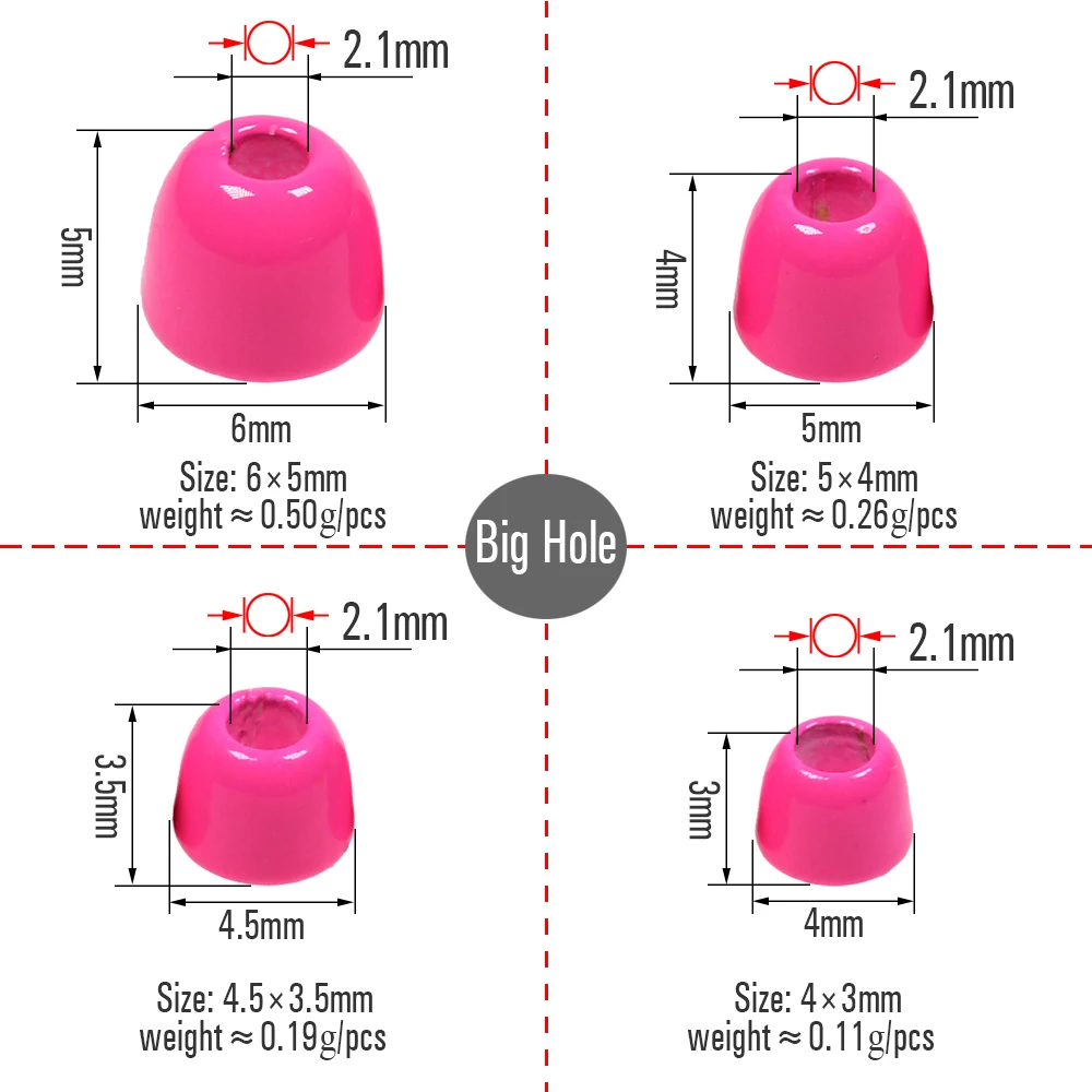 ICERIO 20 piezas UV latón cono cabeza cuentas tubo mosca lanosa Bugger serpentinas ninfas trucha pesca señuelo atado Material