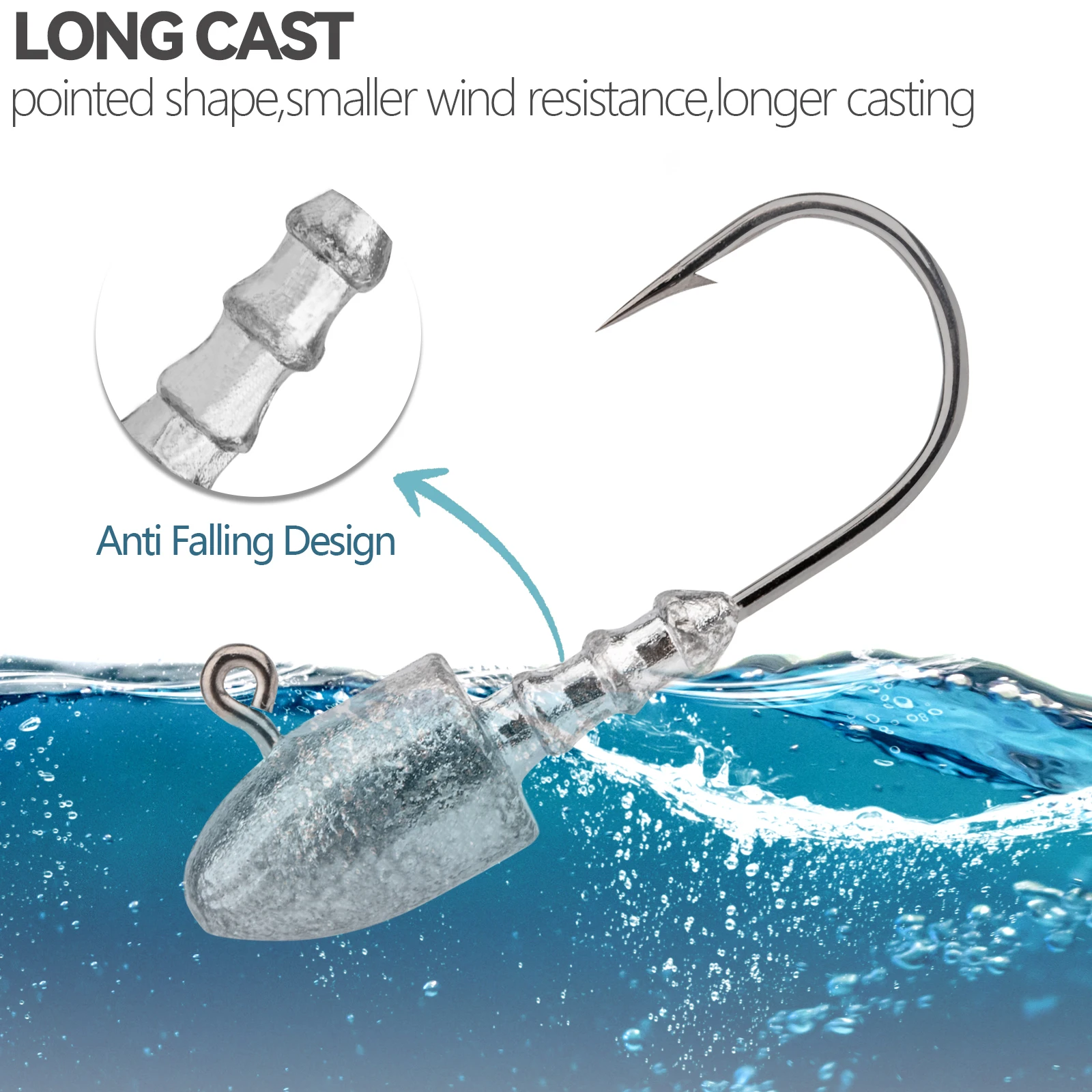 THKFISH 10 Uds anzuelos con cabeza de anzuelo 2,5g 3,5g 4,6g 14g 7g 10g anzuelos con cabeza de plomo para señuelo suave anzuelos de púas de pesca de acero rico en carbono - imagen 4