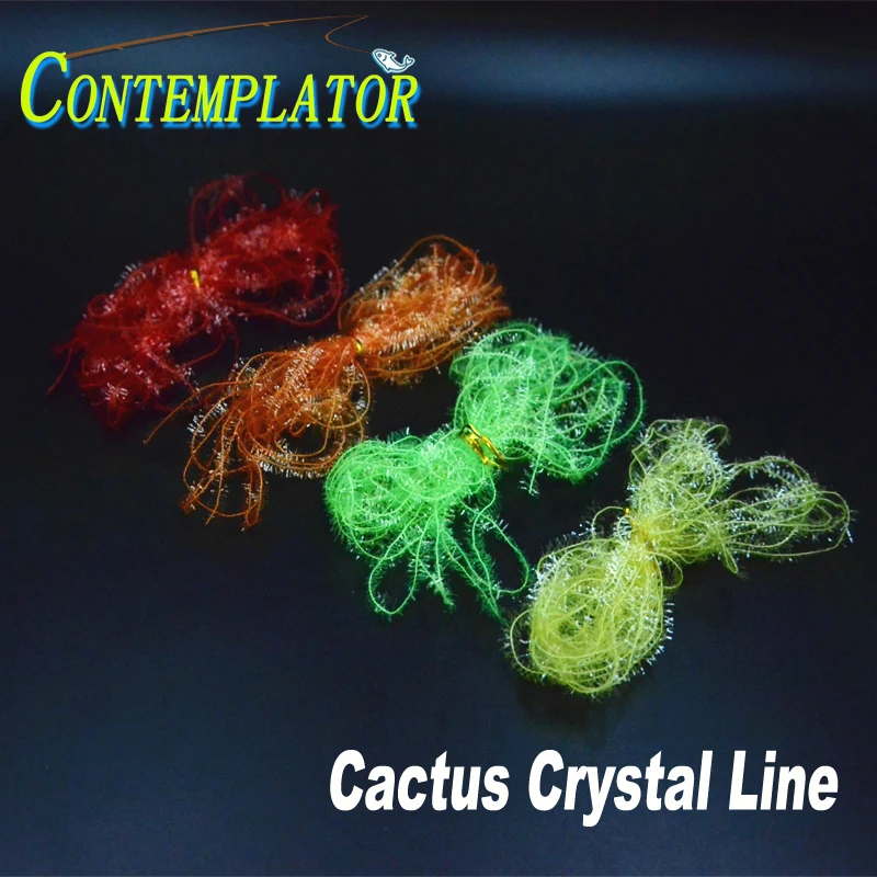 Flying tying-Cactus Tinsel Flash, línea de chenilla, cuerpo medio de cristal, materiales de atado de chenilla de hielo, 12 colores, Total de 48m