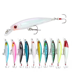 Señuelo de Pesca flotante, 1 Uds., 7,2g, 85mm, Wobblers biónicos en Lucio, Isca dura, CrankBait Artificial con pluma, aparejos de Pesca de mar