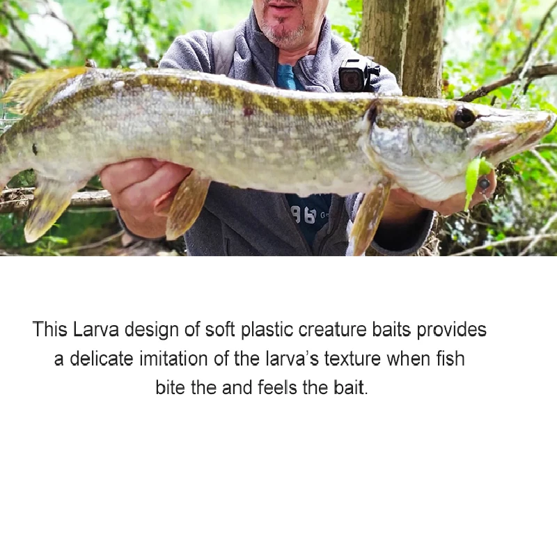 ESFISHING nuevo Jigging cebo de gusano suave Larva 50mm 75mm para todos los peces Iscas Pesca hielo Artificial pequeño señuelo de Pesca aparejos - imagen 5