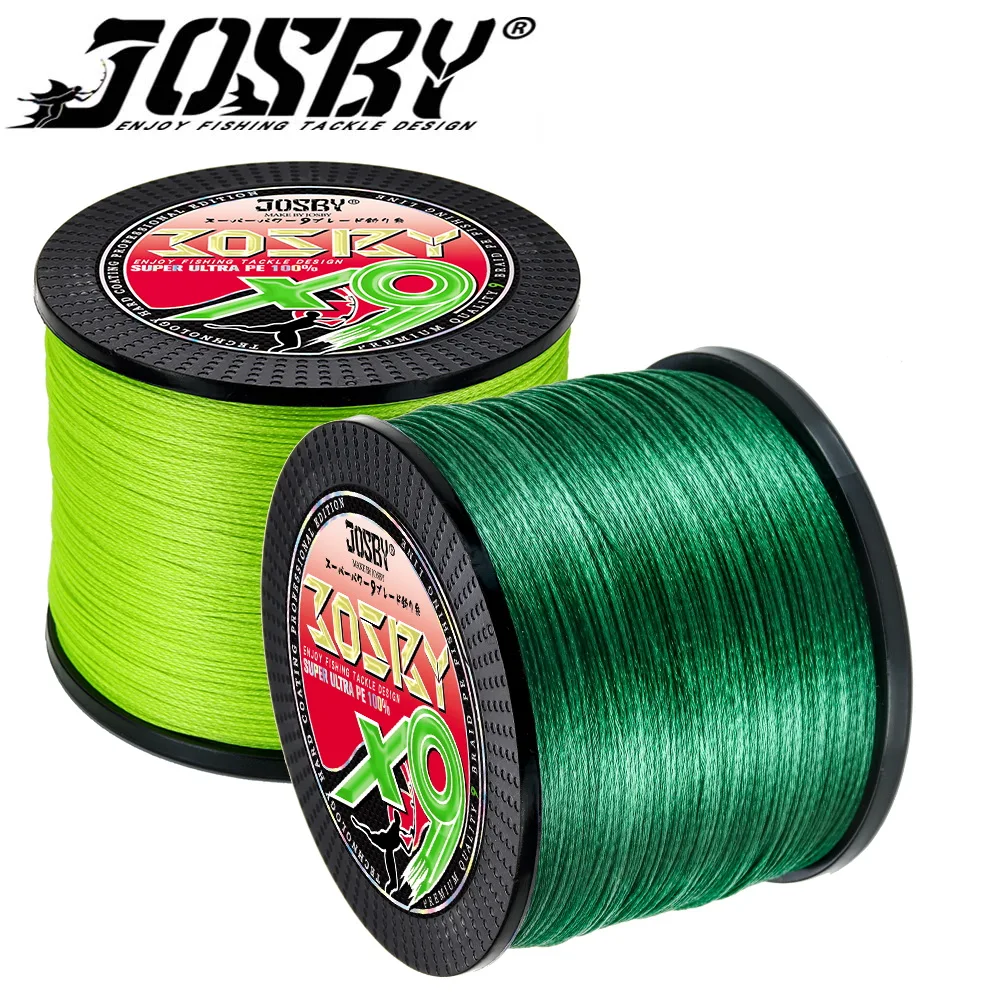 JOSBY-sedal de pesca trenzado 9 X9, 100M, 300M, 500M, 9 hebras, multifilamento en espiral entrelazado, sedal de pesca de carpa fuerte 22-100lb - imagen 3