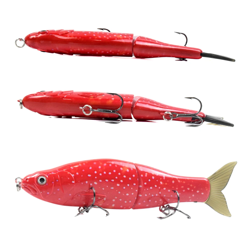 CCLTBA-Señuelos de Pesca articulados Wobbler, 6,5 pulgadas, 56g, cebo de deslizamiento duro, flotador de cola suave, aparejos de pesca Swimbait Bass - imagen 5