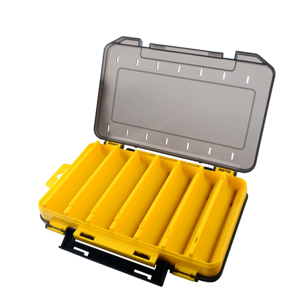 Caja de aparejos de pesca de doble cara, 12 y 14 compartimentos, caja de almacenamiento de anzuelos de pesca, estuche de almacenamiento grande de plástico X269G - imagen 4