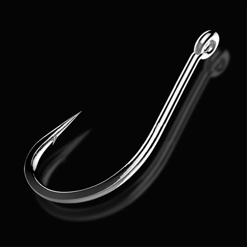 Anzuelos de pesca de carpa 2 # -22 #   Plantilla de anzuelo de acero rico en carbono, serie de púas grandes en anzuelos con mosca, accesorios de pesca para estanque de gusanos, 50 Uds.