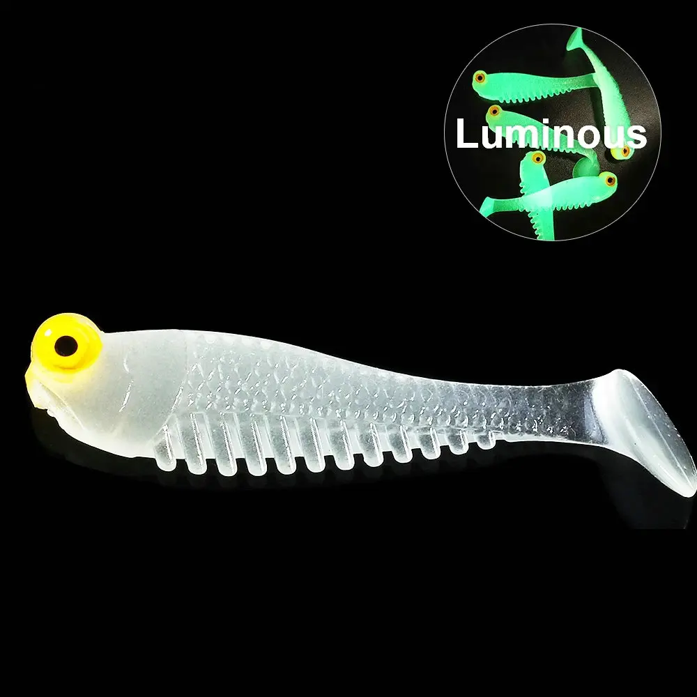 Señuelo suave para gusanos de silicona, cebo Artificial para pesca en el mar, Swimbait, 60 unids/lote, 5cm, 1,3g - imagen 5