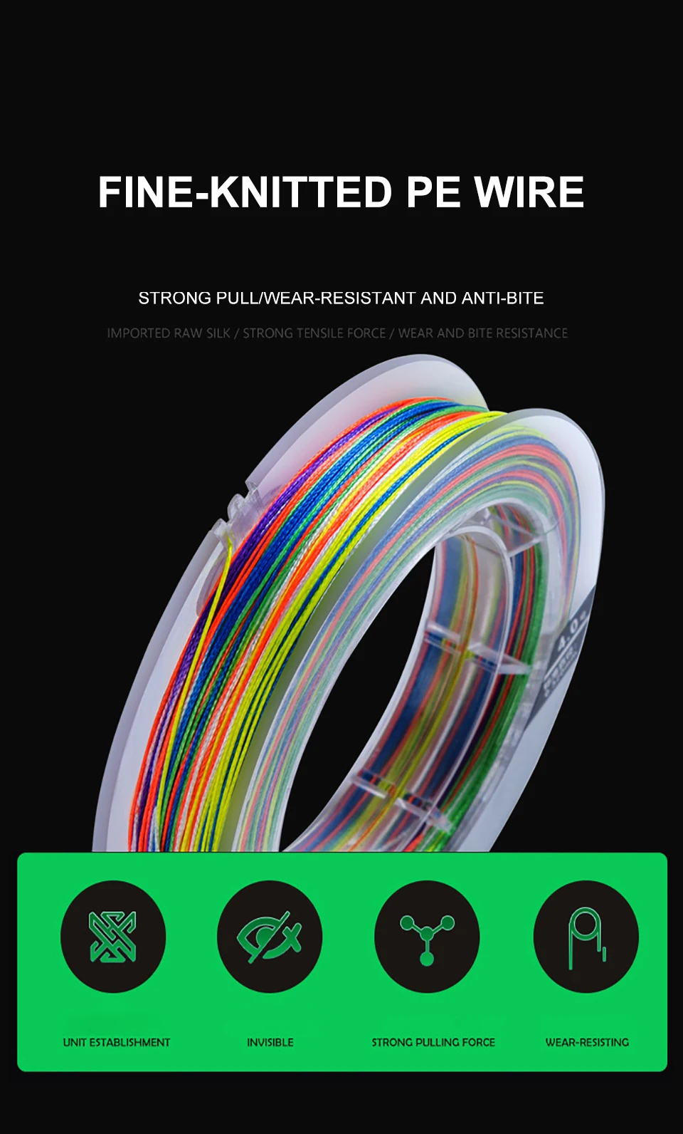 Una publicidad de póster negro y verde que