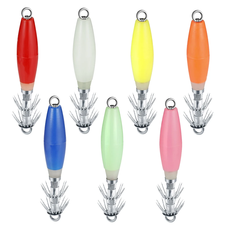 Señuelo de calamar luminoso, plantilla de pulpo, señuelo de pesca Artificial de 14g 9cm, cebo de sepia, anzuelos de doble capa, herramientas de pesca, 1 ud. - imagen 3