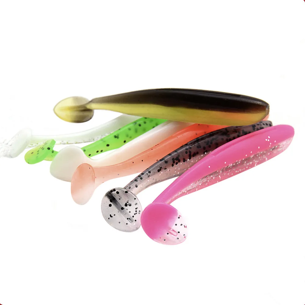 Señuelo de pesca de gusano, cebo suave, cola en T, lubina, perca mandarín, aparejo de tiro, señuelos artificiales, gancho de cabeza de plantilla, lote de 15 piezas - imagen 3