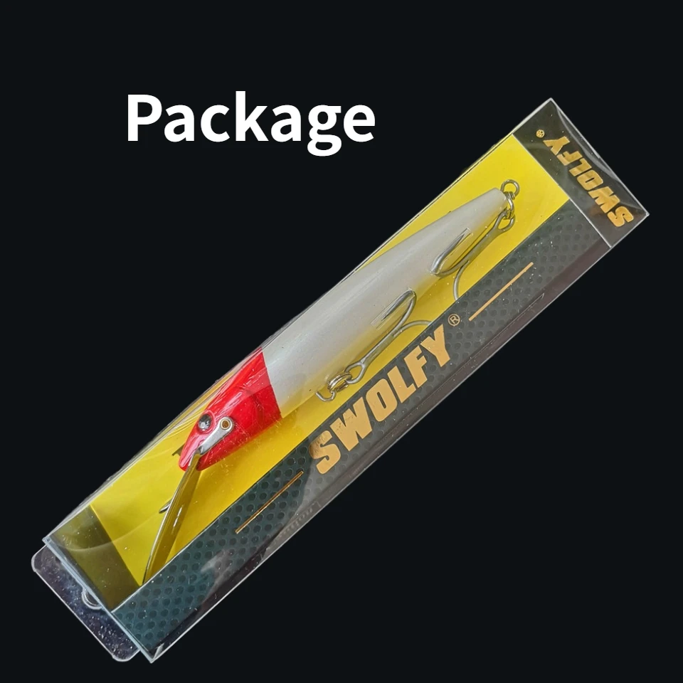 SWOLFY-SEÑUELOS DE pesca de atún, 1 piezas, 130mm/32,5g, 185mm/60g, señuelos de mar de gran hundimiento, señuelos de pececillo, anzuelos VMC - imagen 3
