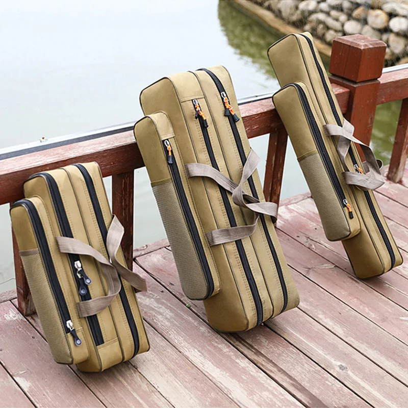Bolsa portátil para caña de pescar, bolsa impermeable 1200D, sección corta, una sola capa, doble capa, 40-80CM, X633G - imagen 5