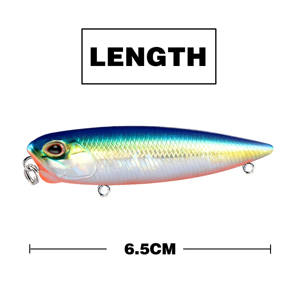 Cebo de lápiz flotante de 6,5 cm/5,5g, cebo duro de plástico Artificial, Crankbait, aparejos de pesca de carpa, 1 unidad - imagen 3