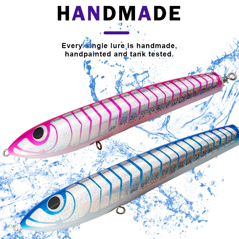 Señuelo Lápiz Gamma Madera – Topwater Arrastre Superficie Barco - imagen 3