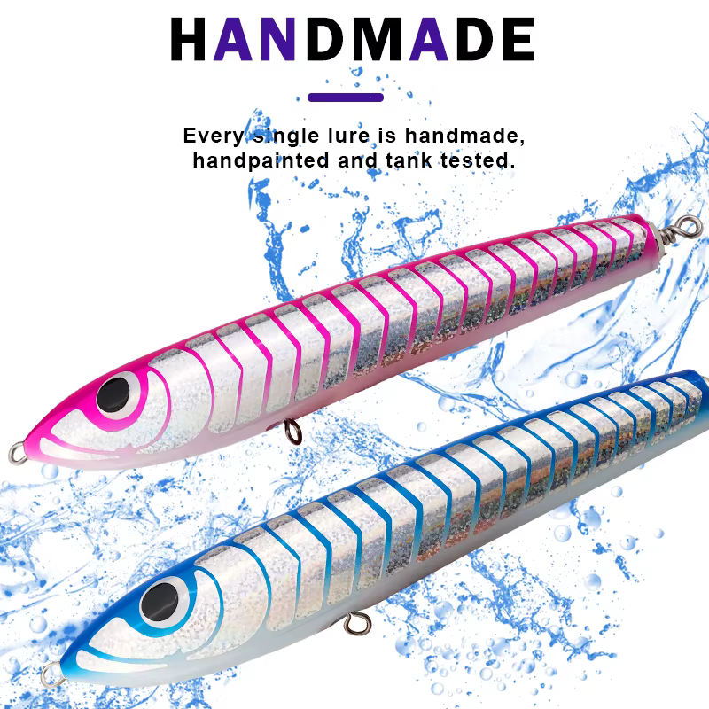 Señuelo Lápiz Gamma Madera – Topwater Arrastre Superficie Barco - imagen 3