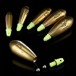Bolas ruidosas, plomo de cobre hacia abajo, accesorios para aparejos de pesca, aparejo Texas, plomo de peso de 3,5g-14g, lote de 5 piezas en oferta