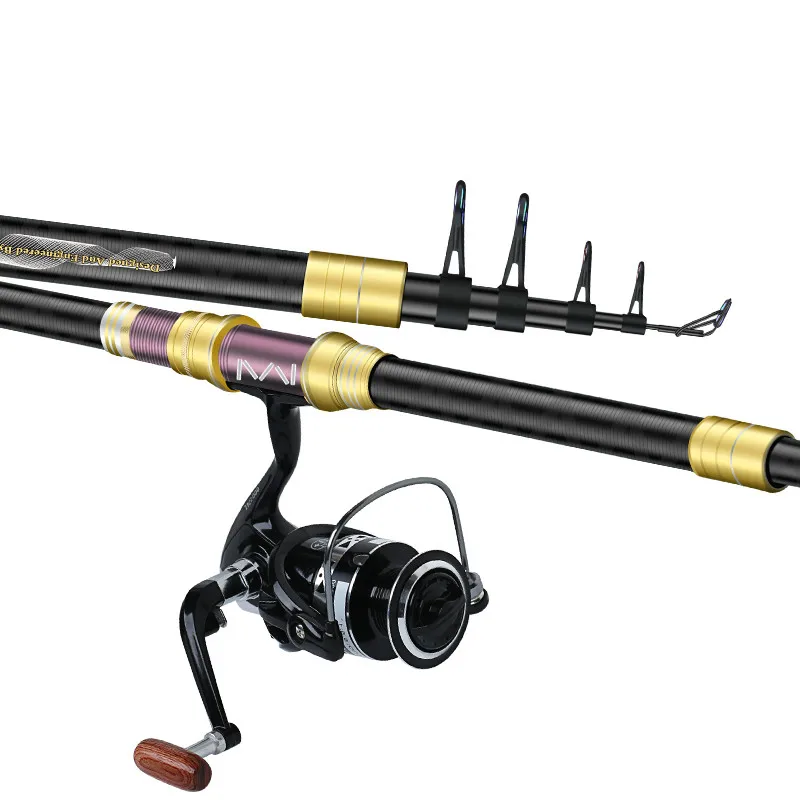 Palo de lanzamiento lejano de 2,1 M-4,5 M, fibra de carbono, pesca en roca, Olta, caña giratoria, telescópica, herramientas de pesca - imagen 4