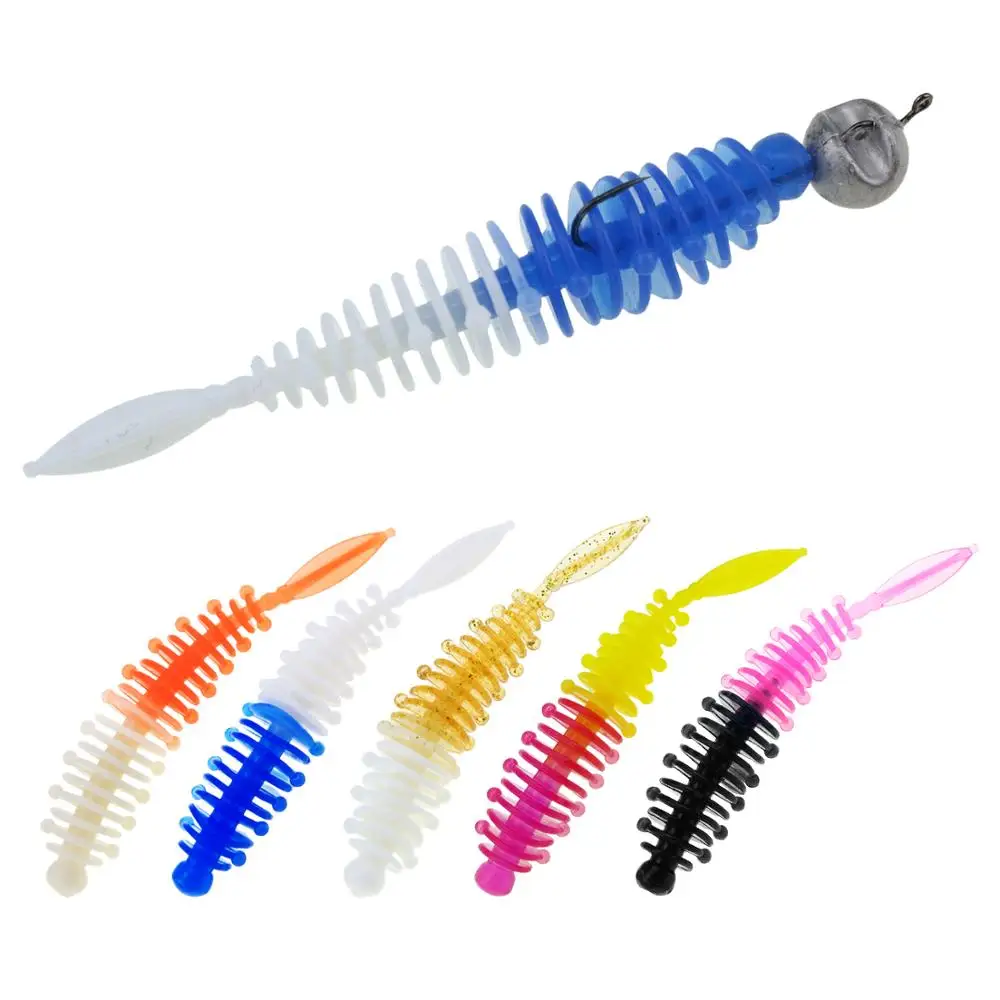 THKFISH 30 Uds Señuelos de Pesca blandos 5,7 cm Wobbler gusanos blandos cebo de pesca Artificial de silicona Swimbait para pesca de Lucio, trucha y Lucio - imagen 4