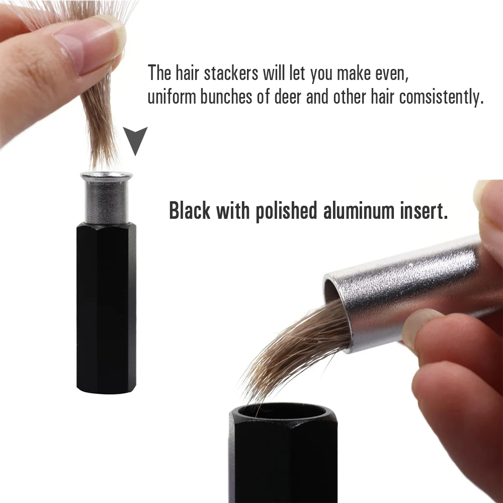 ICERIO Aluminum Black Hex Hair Stacker Fly Tying Tools - imagen 3