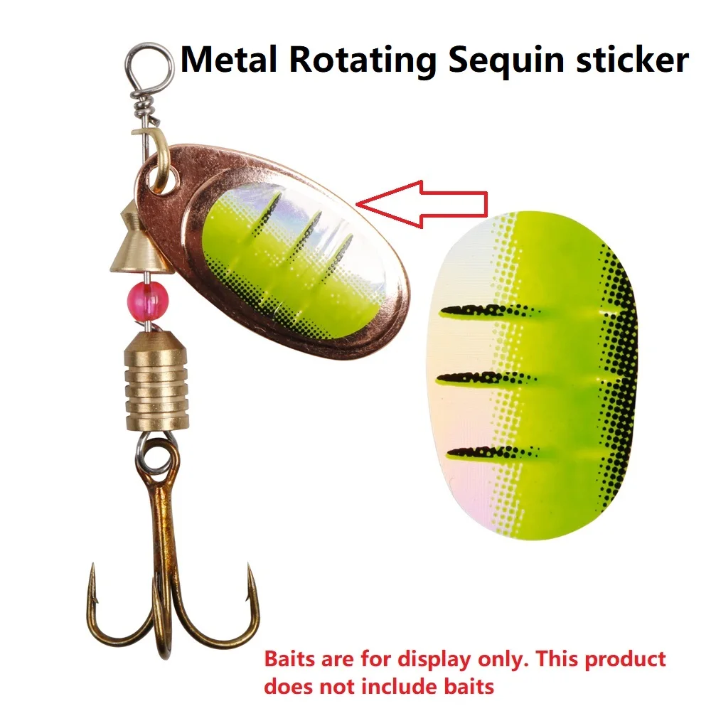 Pegatina de lentejuelas giratorias de metal para señuelos de pesca