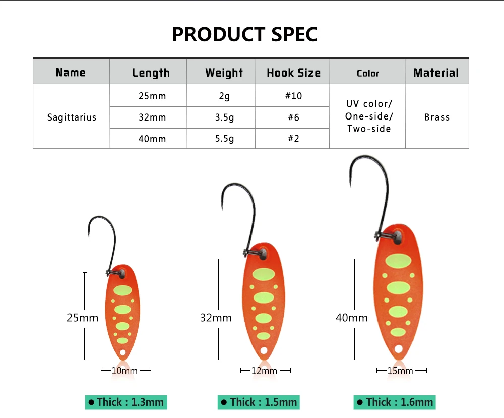 Señuelos de pesca Jerry, cucharas para trucha y arroyo, giradores pequeños y ligeros, anzuelos individuales de alta calidad, señuelos duros - imagen 3