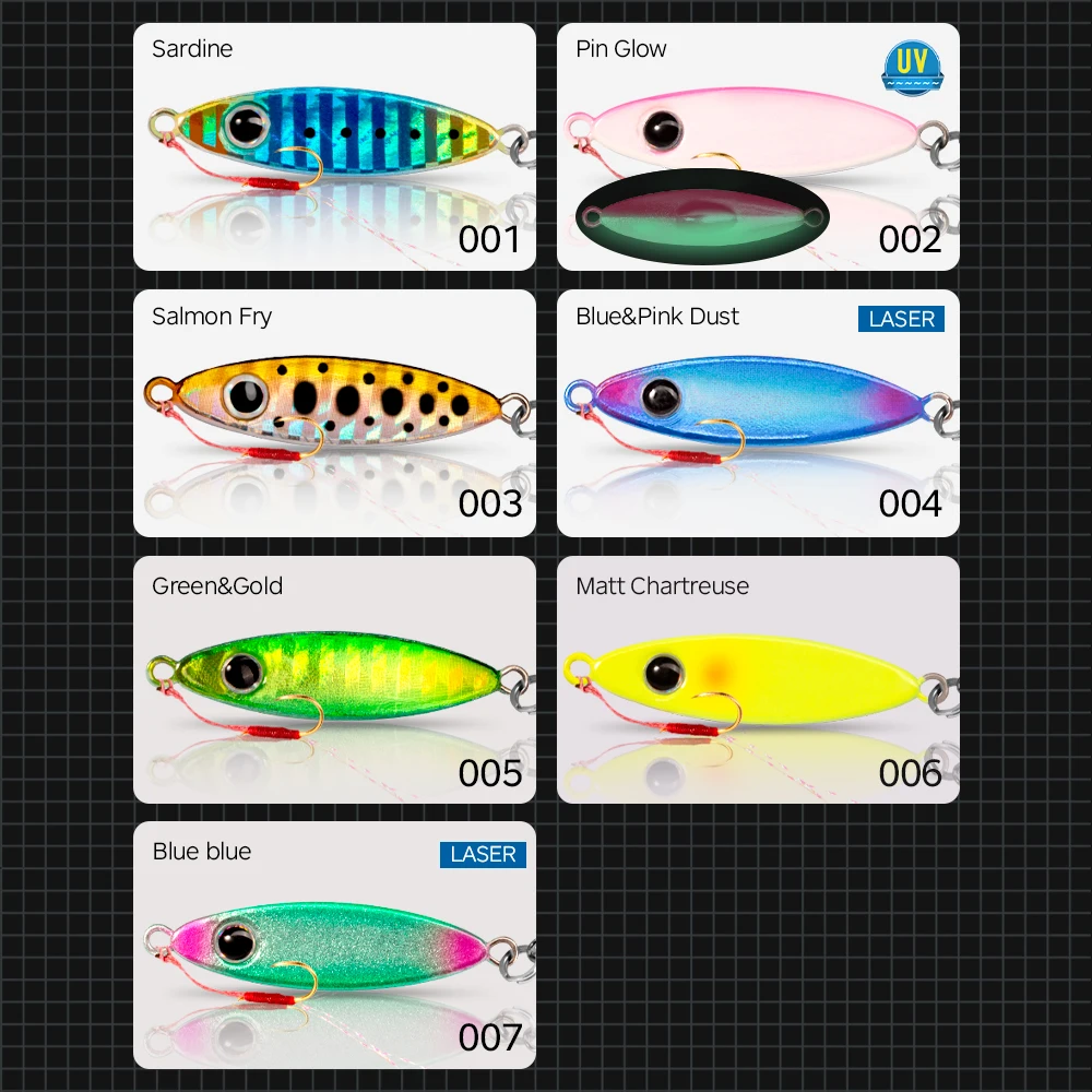 Hunthouse SeaRide-señuelo de pesca Micro Jigging, plantilla de Metal, cebo duro, cuchara, 3,4g/6,6g/10g, hundimiento lento para trucha, pez Leerfish - imagen 5