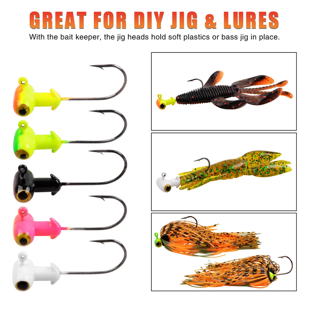 10 Uds. Cabezales de plantilla cilíndricos anzuelos de pesca manivela anzuelos de gusano 3D ojos de pez Walleye Crappie Bass Trolling señuelo plantillas de pesca - imagen 5