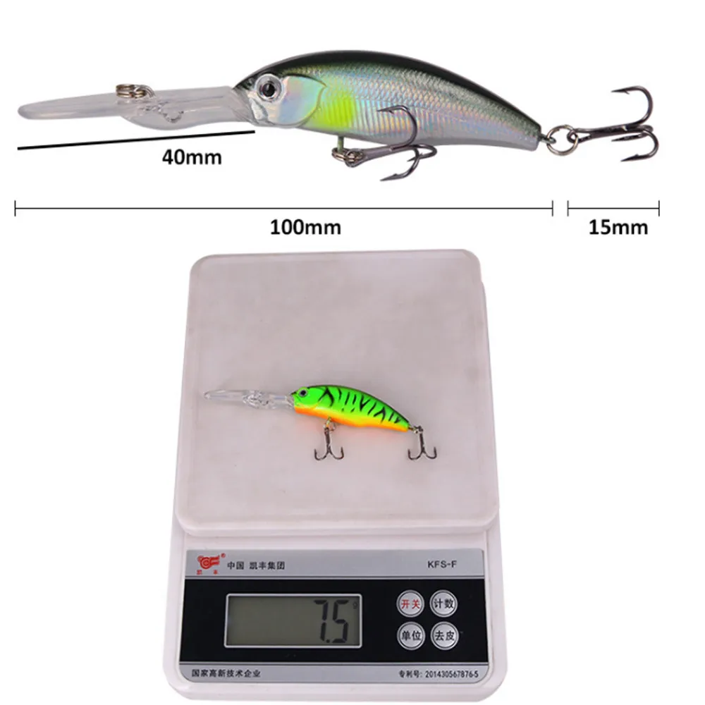 Señuelo de pesca de pececillos duros, Wobblers flotantes, Crankbait, cebos artificiales de lubina, aparejos de pesca de carpa de Lucio, 10cm, 7,5g, 1 pieza - imagen 3