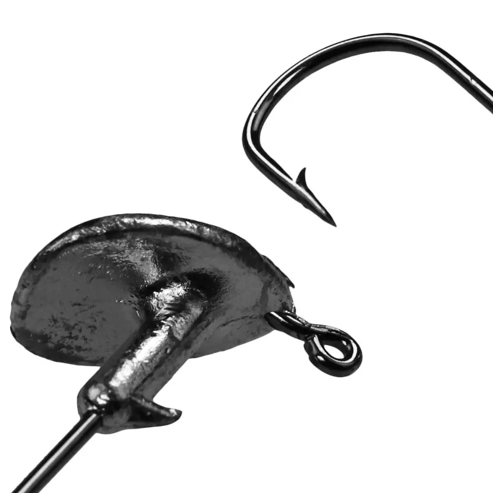 5 unids/lote anzuelos con cabeza de anzuelo 5g 14g vaso con cabeza con plomo anzuelo para señuelo suave gusano anzuelos de púas con cabezal de púas de acero rico en carbono - imagen 5