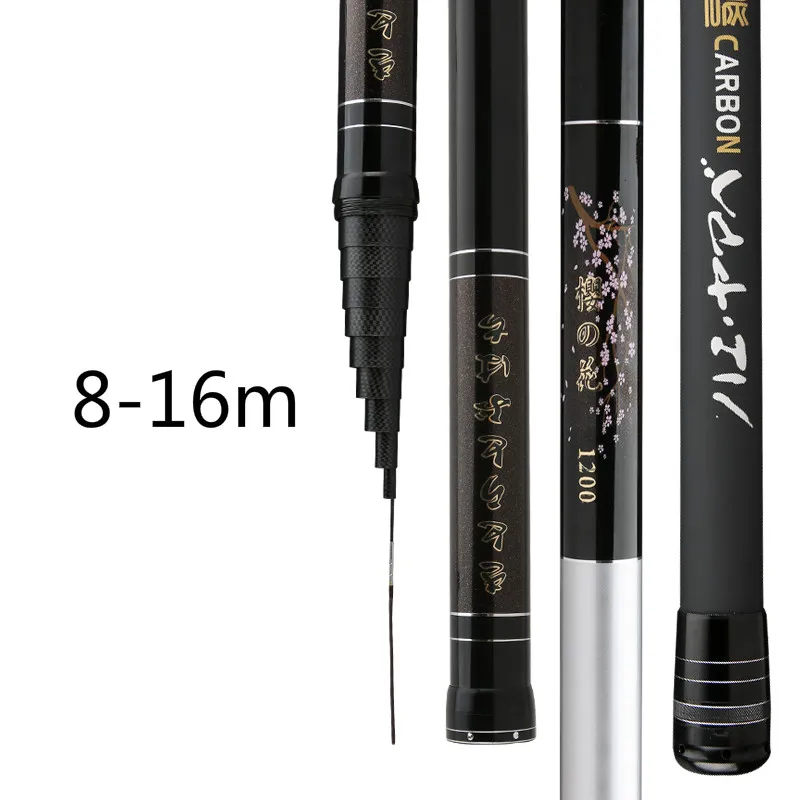 Caña de pescar ultraligera, caña telescópica de sección larga, superdura, 8/9/10/11/12/13/15/16 M, Taiwán - imagen 3