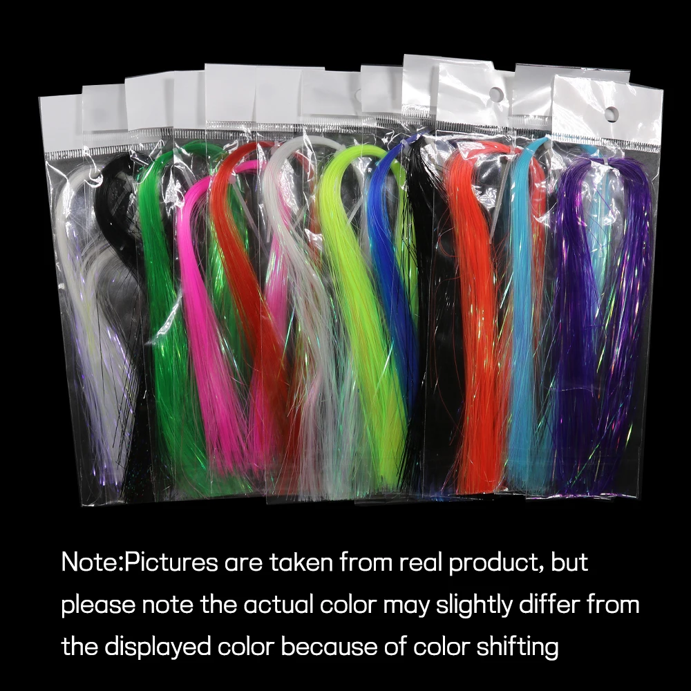 Bimoo 1/2 paquetes 1/50 "0.5mm UV perla ala de hielo Flashabou oropel Streamer tubo atado de moscas materiales Lucio salmón trucha señuelo de pesca - imagen 4