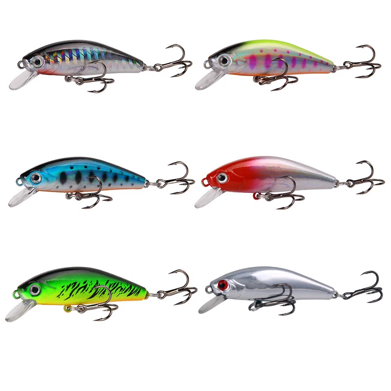 1 Uds. Señuelo de pesca con ojos 3D wobbler que se hunden, 5,5 cm, 6,7g, Mini pececillo, cebo duro Artificial, aparejos de pesca flotantes Crankbait - imagen 4