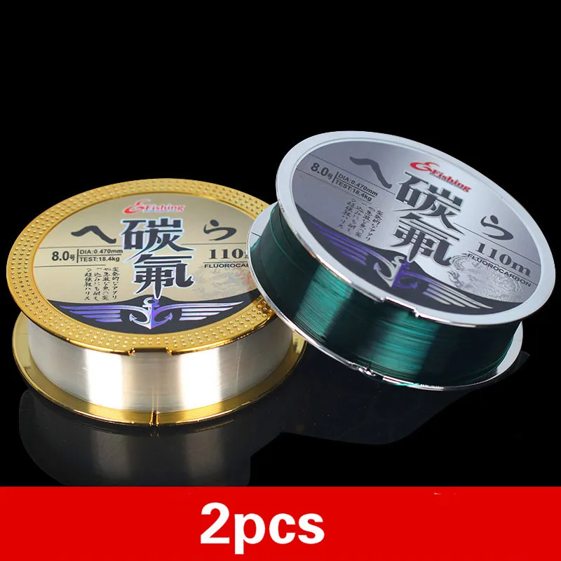 Línea de Pesca de fluorocarbono, hilo de fibra de carbono de 110M, líder, superfuerte, multifilamento, para Pesca con mosca, 2 piezas - imagen 2