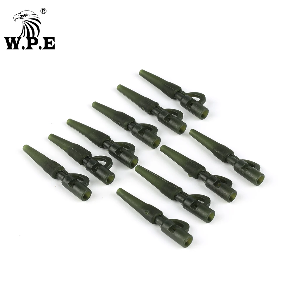 W.P.E-Juego de Clips de plomo para Pesca de carpa europea, aparejos de Terminal, cono de goma de cola de seguridad, Kit de accesorios para Pesca de carpa, 1 juego/30 piezas