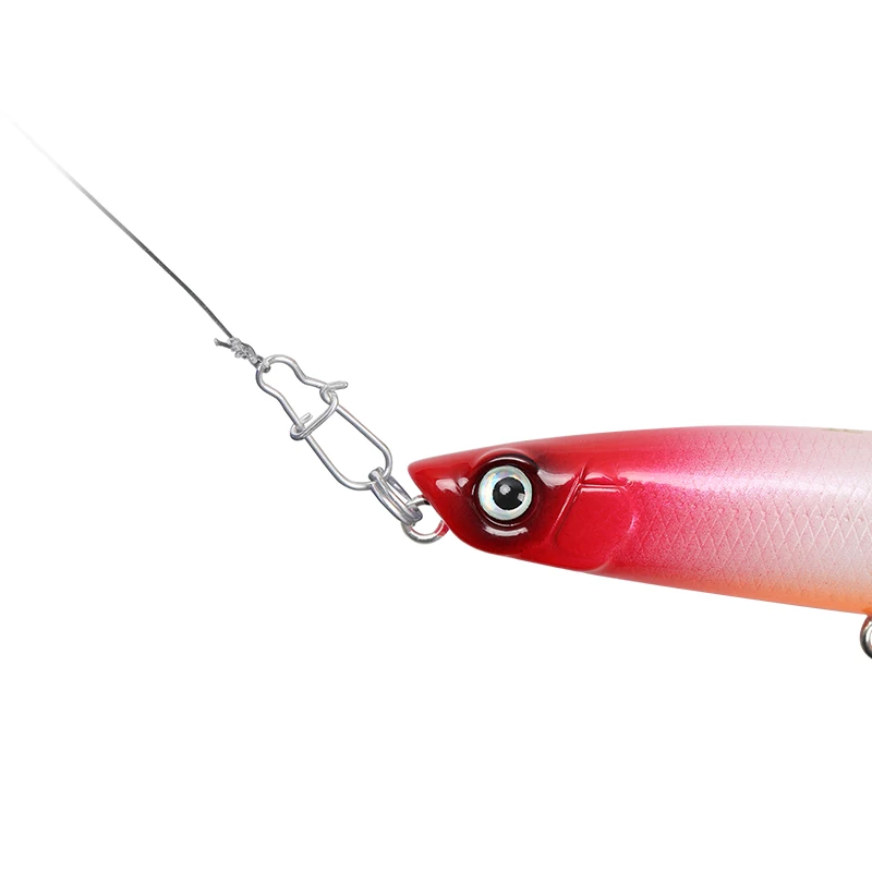 TSURINOYA broches de pesca conector de señuelo duro de acero inoxidable 100 Uds Pin de seguridad sólido accesorios de Clip de bloqueo de gancho de barra - imagen 5