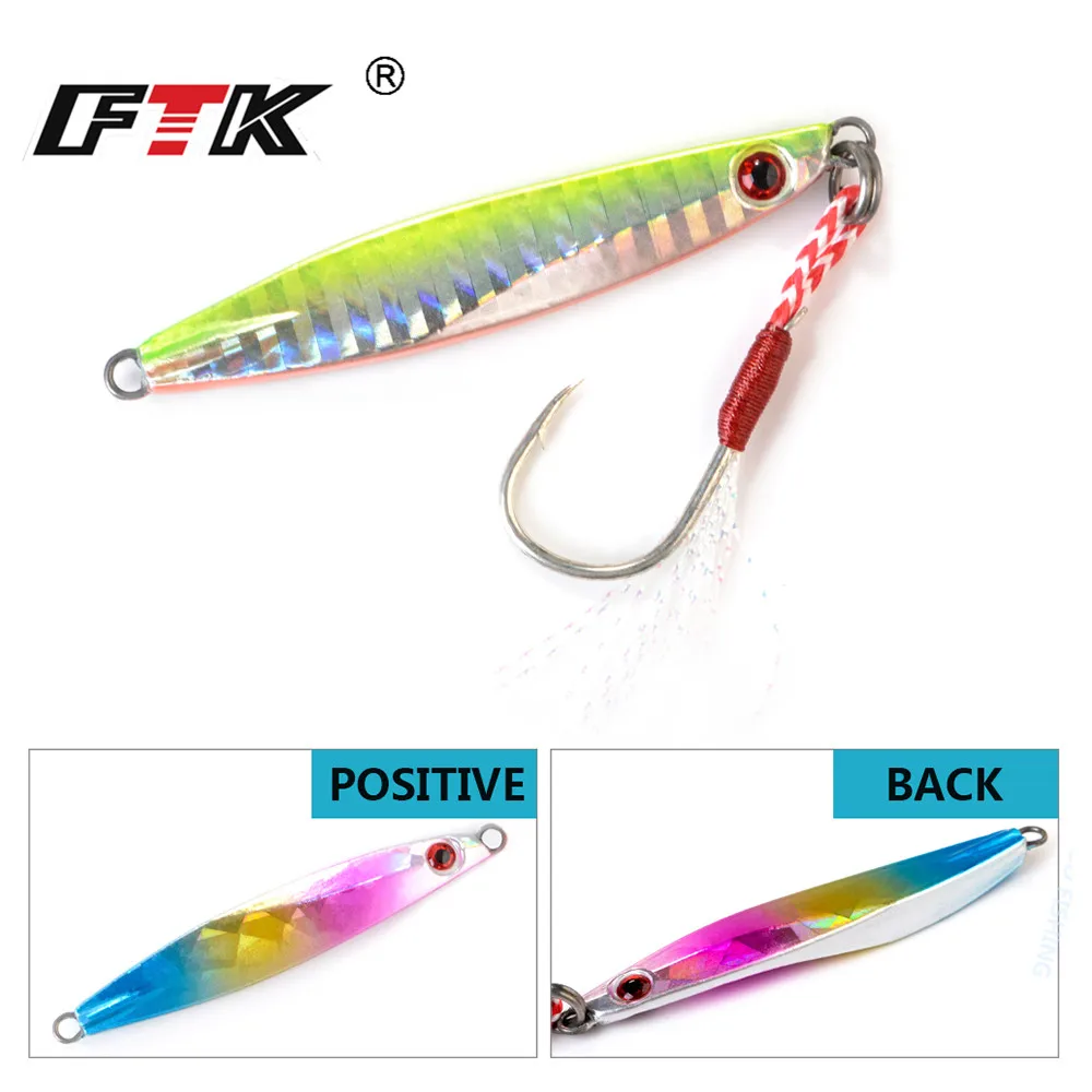 FTK-señuelo de pesca de plomo láser, 20g/67mm, 30g/80mm, 40g/88mm, ojos 3D, plantilla de Metal, Leurre, pesca en mar, Wobbler, cebos duros - imagen 5
